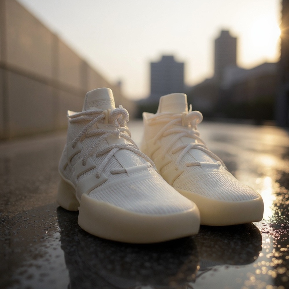 Adidas White and Cream High-Tops